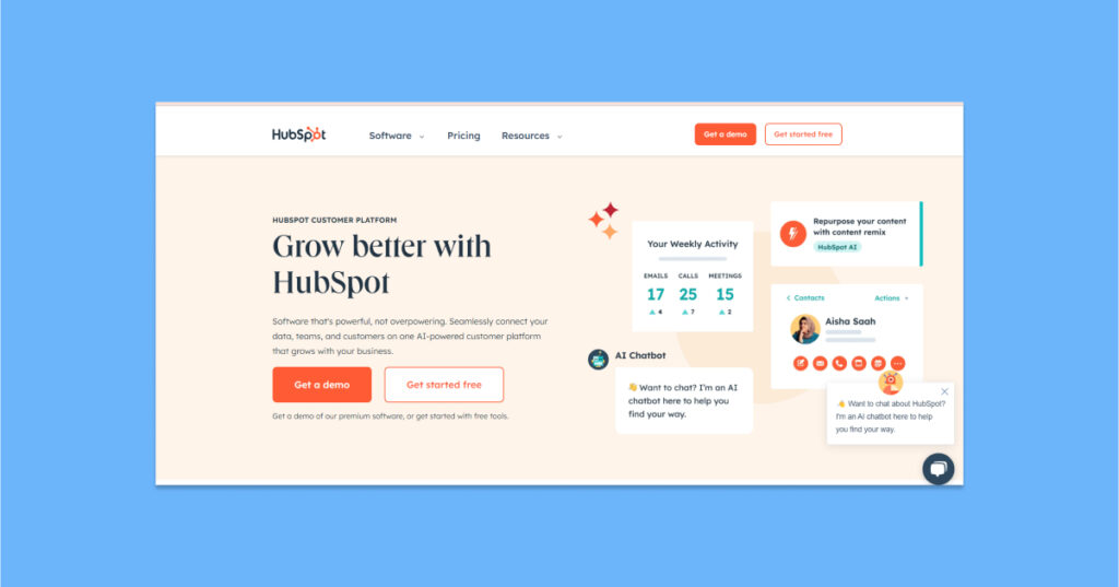 HubSpot landing page example