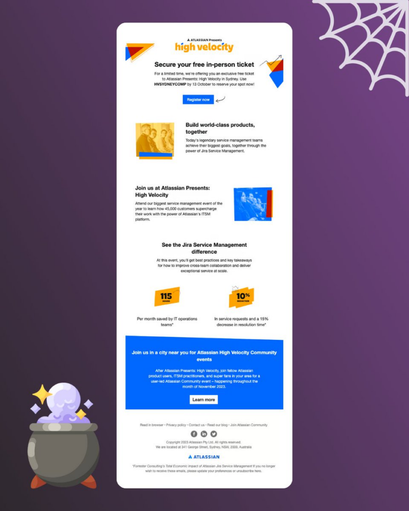 Email Layout Example of Atlassian