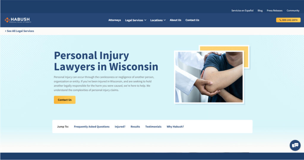 personal injury law firm website example