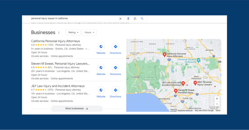 Local Search Engine Optimization (SEO) for personal injury law firms