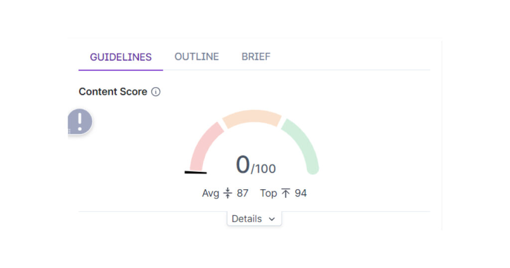 content score on Surfer SEO