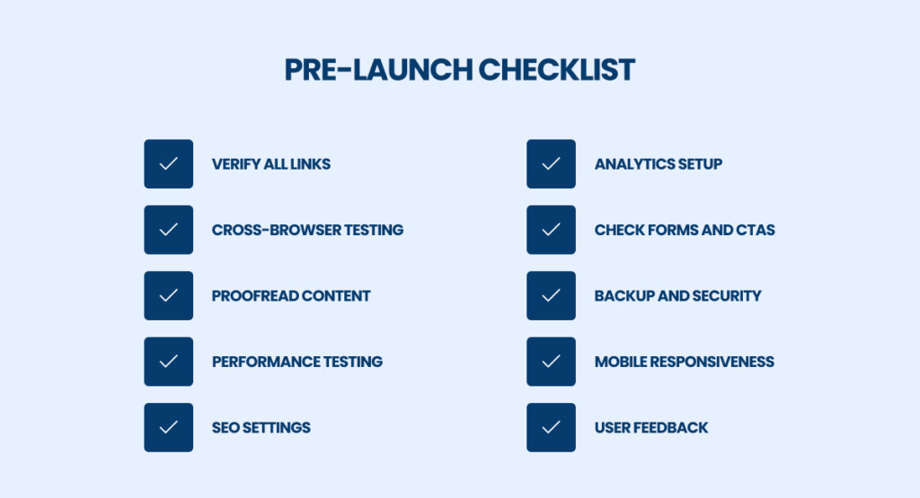 Pre- launch checklist