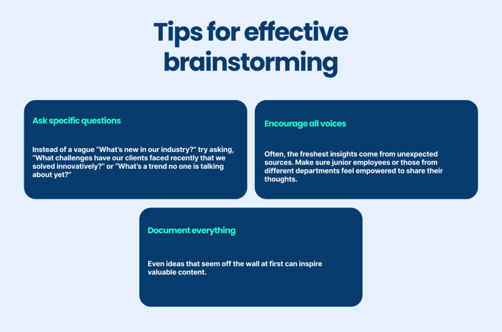 Tips for Brainstorming