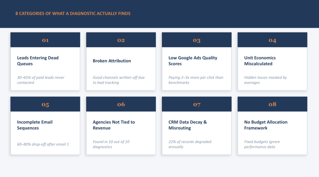 8 CATEGORIES OF WHAT A DIAGNOSTIC ACTUALLY FINDS