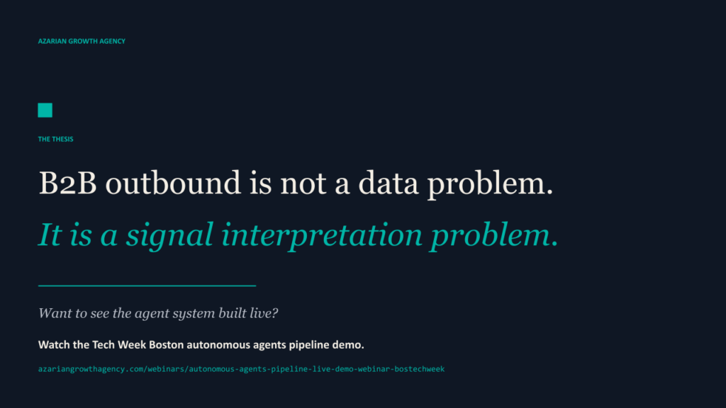 B2B outbound is not a data problem.

