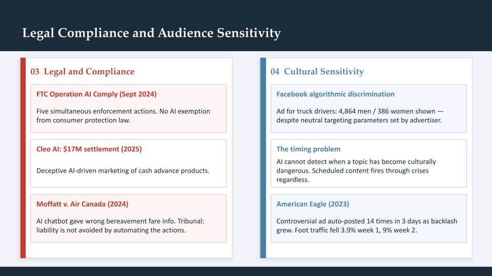 Legal Compliance and Audience Sensitivity
