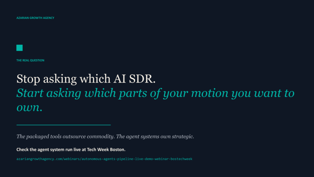 Stop asking which AI SDR.

